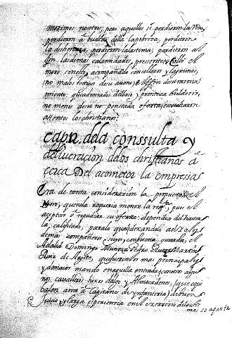 Cap 12 dela conssulta y delivreacion delos christianos a cerca del acometer la empressa