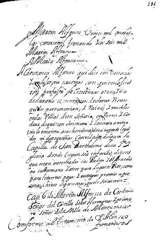 Cap 6 de Martin Alfonsso de Cordoua Señor del Castillo dedos Hermanos Yprimero Señor delaVilla de Montemaior