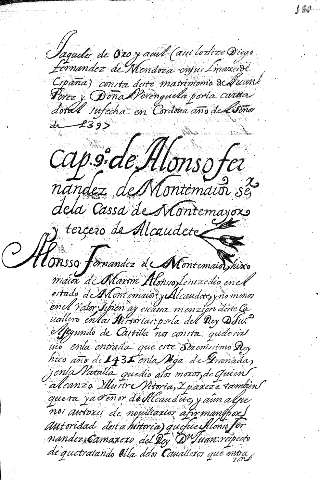 Cap 9 de Alonso fernandez deMontemaior ser dela Cassa deMontemayor y tercero deAlcaudete