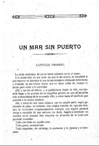 Un mar sin puerto. Capítulo primero