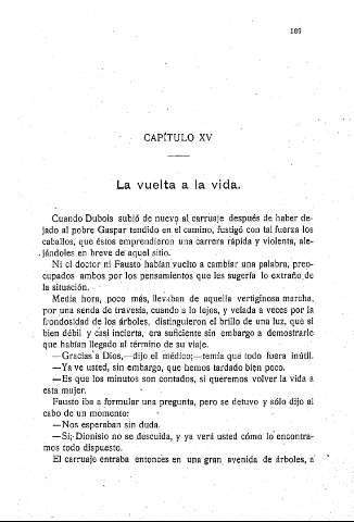 Capítulo XV. La vuelta a la vida