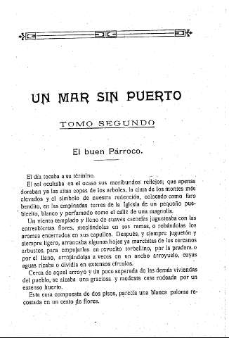 Un mar sin puerto. Tomo Segundo. El buen párroco