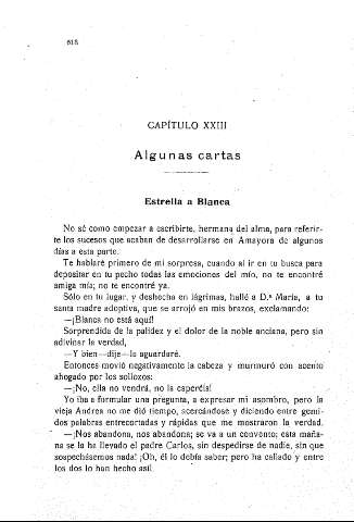 Capítulo XXIII. Algunas cartas. Estrella a Blanca