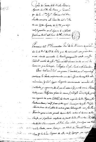 Copia de carta de D. Nicolas Antonio Agente de S.M. en Roma y Canonigo de la Sta. Yglª Patriarchal de Sevilla escrita al Cabildo del Sº Monte, en 25 de Agosto de 1673 que original se guarda en el Legaxo 8 al fol. 444  q. està en Archº. de 4 llaves de otro