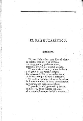 El Pan eucarístico. Soneto