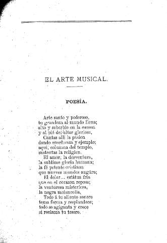 El Arte musical. Poesía