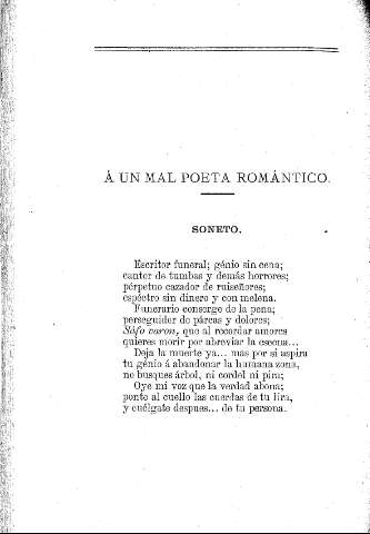 Á un mal poeta romántico. Soneto