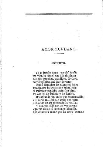 Amor mundano. Soneto
