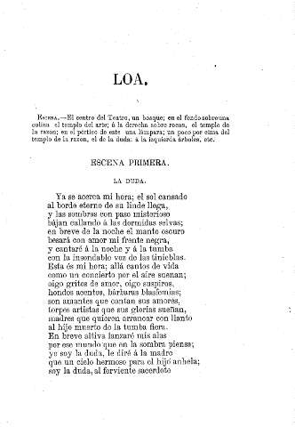Loa. Escena primera. La Duda