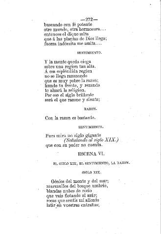 Escena VI. El Siglo XIX, el Sentimiento, la Razón
