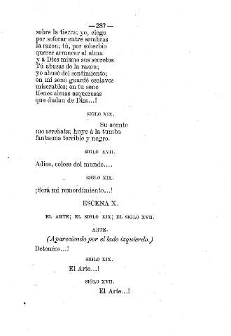 Escena X. El Arte, el Siglo XIX, el Siglo XVII