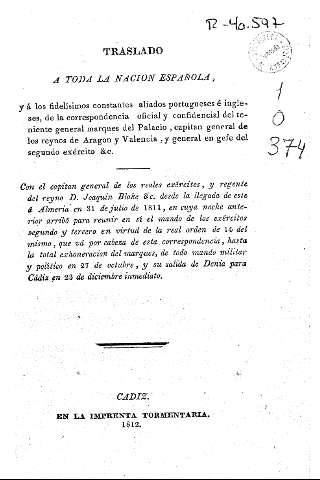Traslado a toda la nación española...