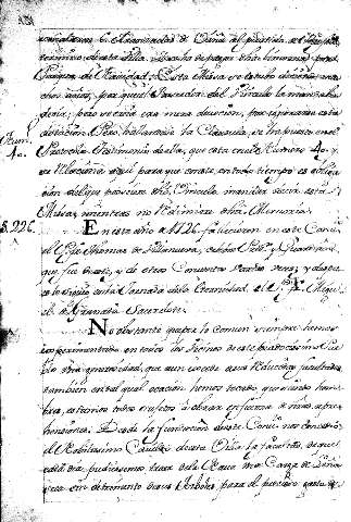 En este año de1726 fallecieron en este Convto. el P. fr. Thomas de Villanueva ...