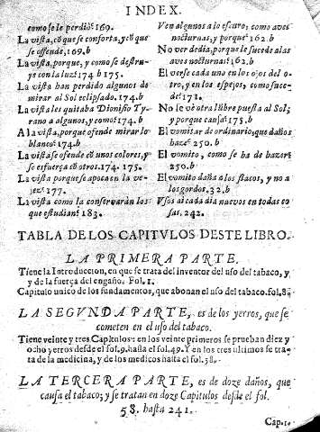 Tabla de los capitulos deste libro