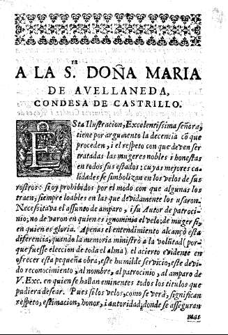 A la Sra. Doña Maria de Avellaneda, Condesa de Castrillo