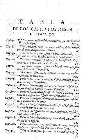 Tabla de los capitulos desta ilustracion