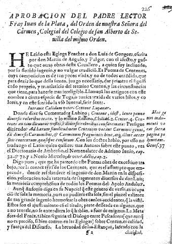Aprobacion del padre lector Fray Iuan de la plata, del Orden de nuestra Señora del Carmen, Colegial del Colegio de San Alberto de Sevilla del mismo Orden