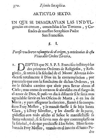 ARTICULO SEXTO. En que se desagravian las indulgencias en comun, concedidas à los Terceros, y Cofrades de nuestro Seraphico Padre San Francisco.