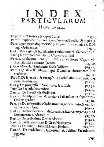 Index particularum