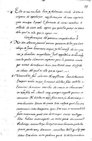 Confirmacion del patriarca con poder de su S.