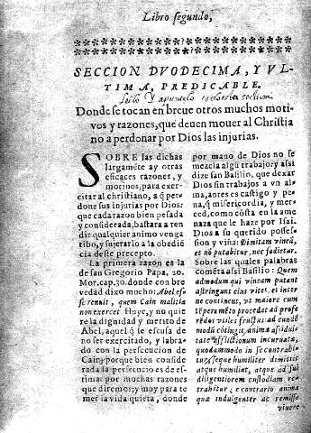 Seccion duodecima, y ultima