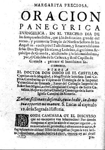 Oracion panegyrica evangelica, en el tercero dia de las sumptuosas fiestas ...