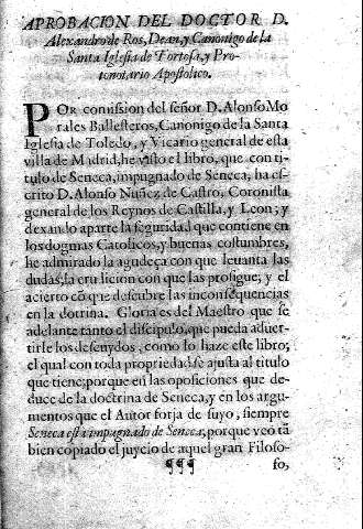 Aprobacion del Doctor D. Alexandro de Ros, Dean, y Canonigo de la Santa Iglesia de Tortosa, ...                     