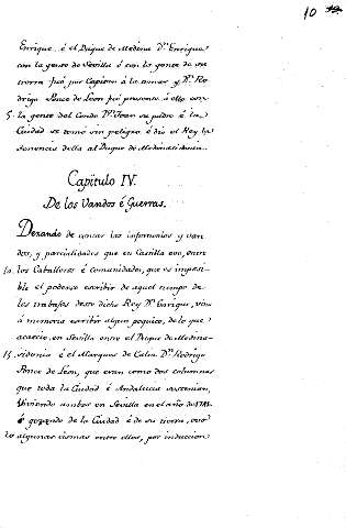 Capitulo IV. De los Vandos é Guerras