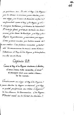 Capitulo 29. Como el Rey é la Reyna á Sevilla, é como fueron ende vescevidos, é como el Marques vino una noche á besarles las manos