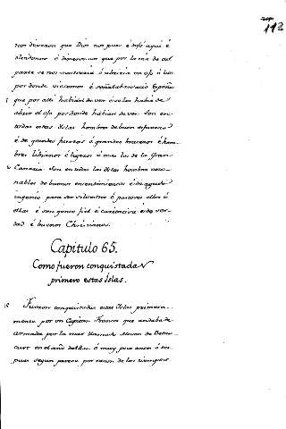Capitulo 65. Como fueron conquistada primero estas islas