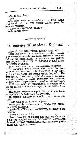 XXXI. Los consejos del cardenal Espinosa