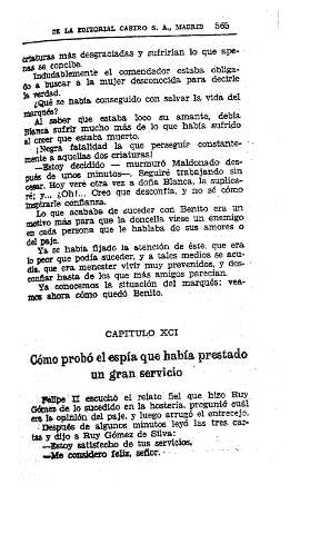 XCI. Cómo probó el espía que había prestado un gran servicio