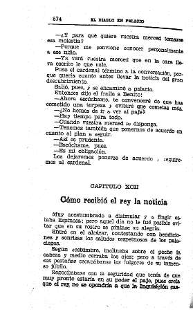 XCII. Cómo recibió el rey la noticia