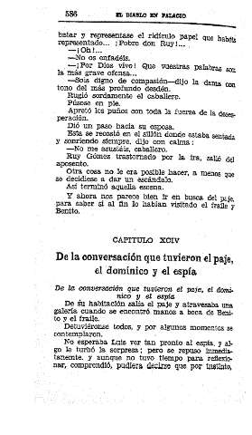 XCIV. De la conversación que tuvieron el paje, el dominico y el espía