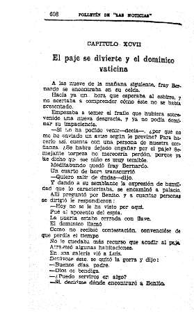 XCVII. El paje se divierte y el dominico vaticina