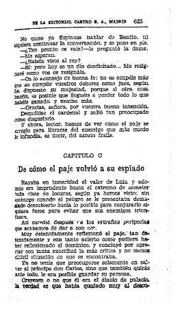 C. De cómo el paje volvió a su espiado