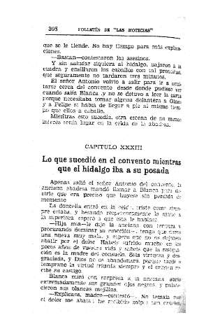 XXXIII. Lo que sucedió en el convento mientras que el hidalgo iba a su posada