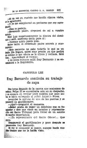 LXI. Fray Bernardo continúa su trabajo de zapa