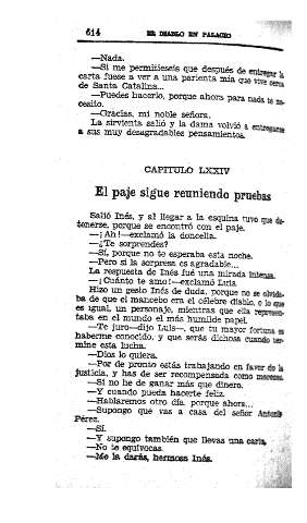 LXXIV. El paje sigue reuniendo pruebas