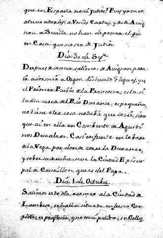 Dia 30 deSepte. Dia 1 de Octubre