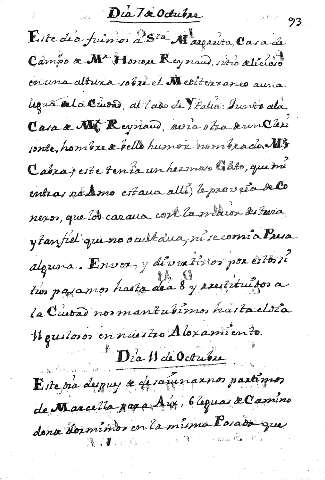 Dia 7 de Octubre. Dia 11 deOctubre