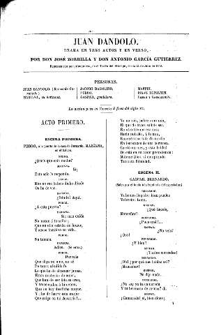 Juan Dandolo. Drama en tres actos y en verso. Por don José Zorrilla y don Antonio García Gutiérrez