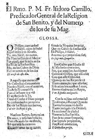 El Rmo. P.M. Fr. Isidoro Carrillo Predicador General de la Religion de San Benito, y del Numero de los de su Mag.