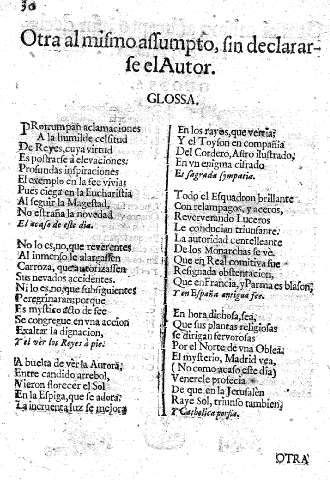 Otra al mismo assumpto, sin declararse el autor.