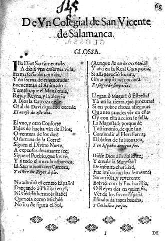 De un Colegial de San Vicente de Salamanca.