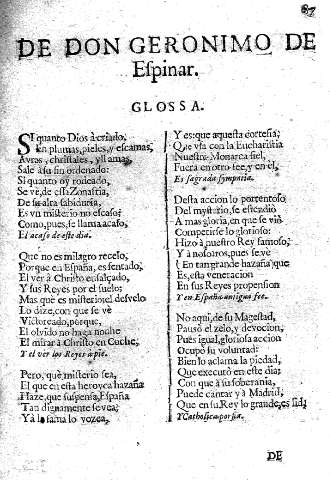 De Don Geronimo de Espinar