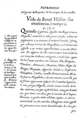 Vida de Sanct Hifcio: fus excelencias, i martyrio