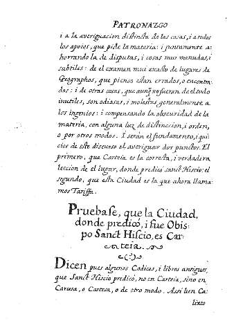 Pruebafe, que la Ciudad, donde predicó, i fue Obispo Sanct Hifcio, es Carteia
