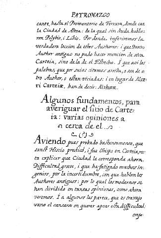 Algunos fundamentos, para averiguar el fitio de Carteia : varias opiniones a cerca de el