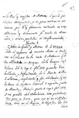 Nota 1. Sobre la fundn. y Armas de LVCENA